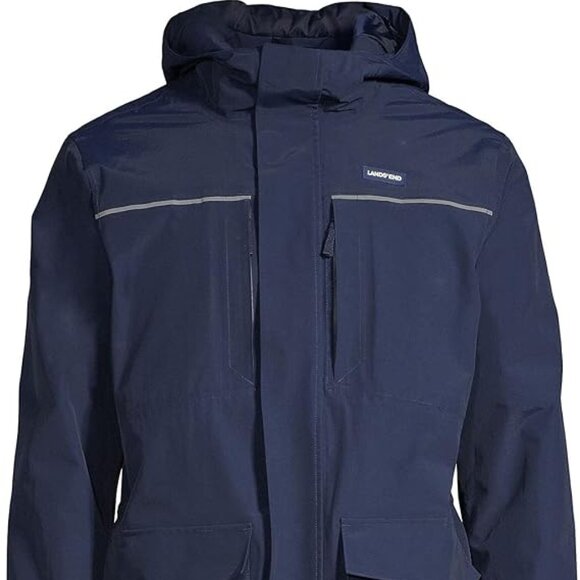 NWT $180 Radiant Navy Blue LANDS' END Squall Parka S Small - Picture 1 of 6